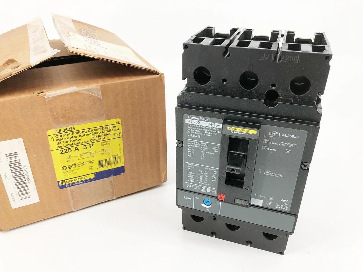 New Square D JJL36225 PowerPact Circuit Breaker 225A 3P 600V
