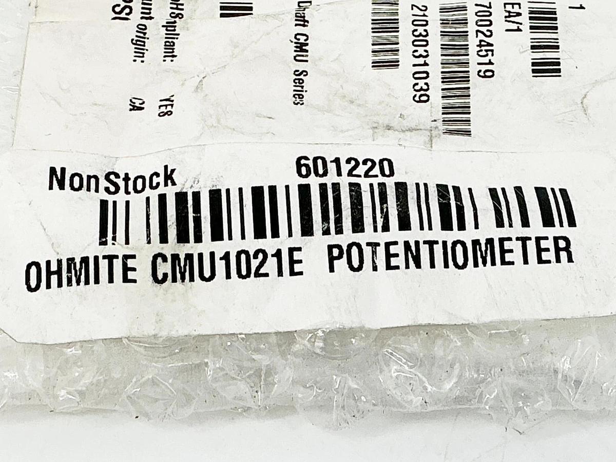 New Ohmite CMU1021E Potentiometer 2W 10% CMU Type AB