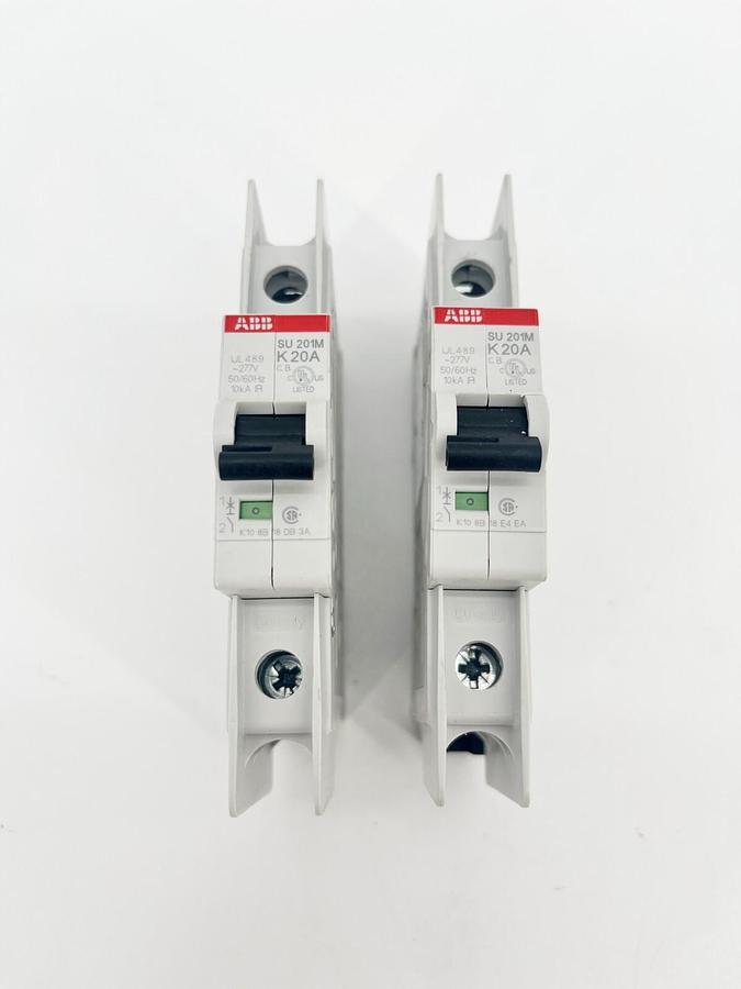 Used Lot of 2 ABB SU201M-K20 Miniature Circuit Breakers 20A 1P 240V 2CDS271337R0487