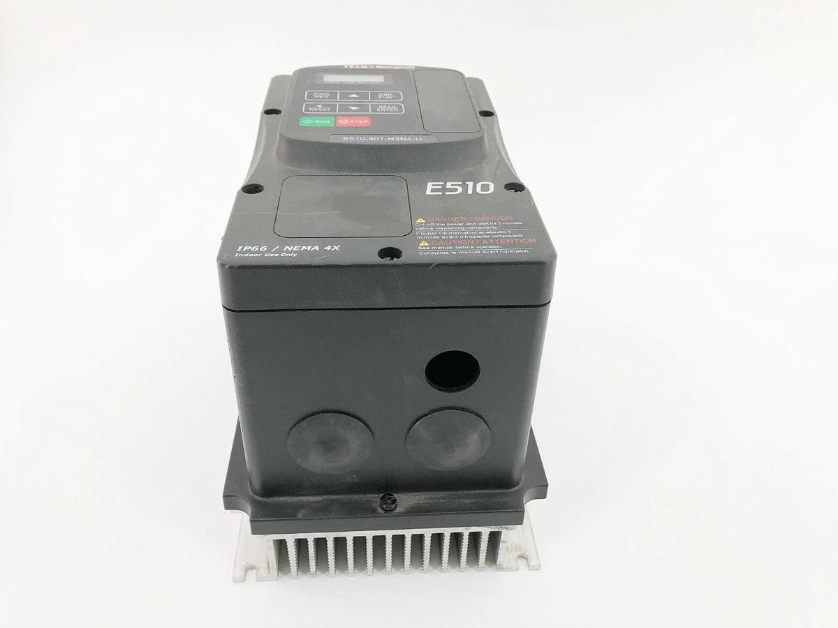 Used TECO Westinghouse E510-401-H3N4-U Frequency Inverter 3PH 0-480V 0-599Hz 2.3A Out