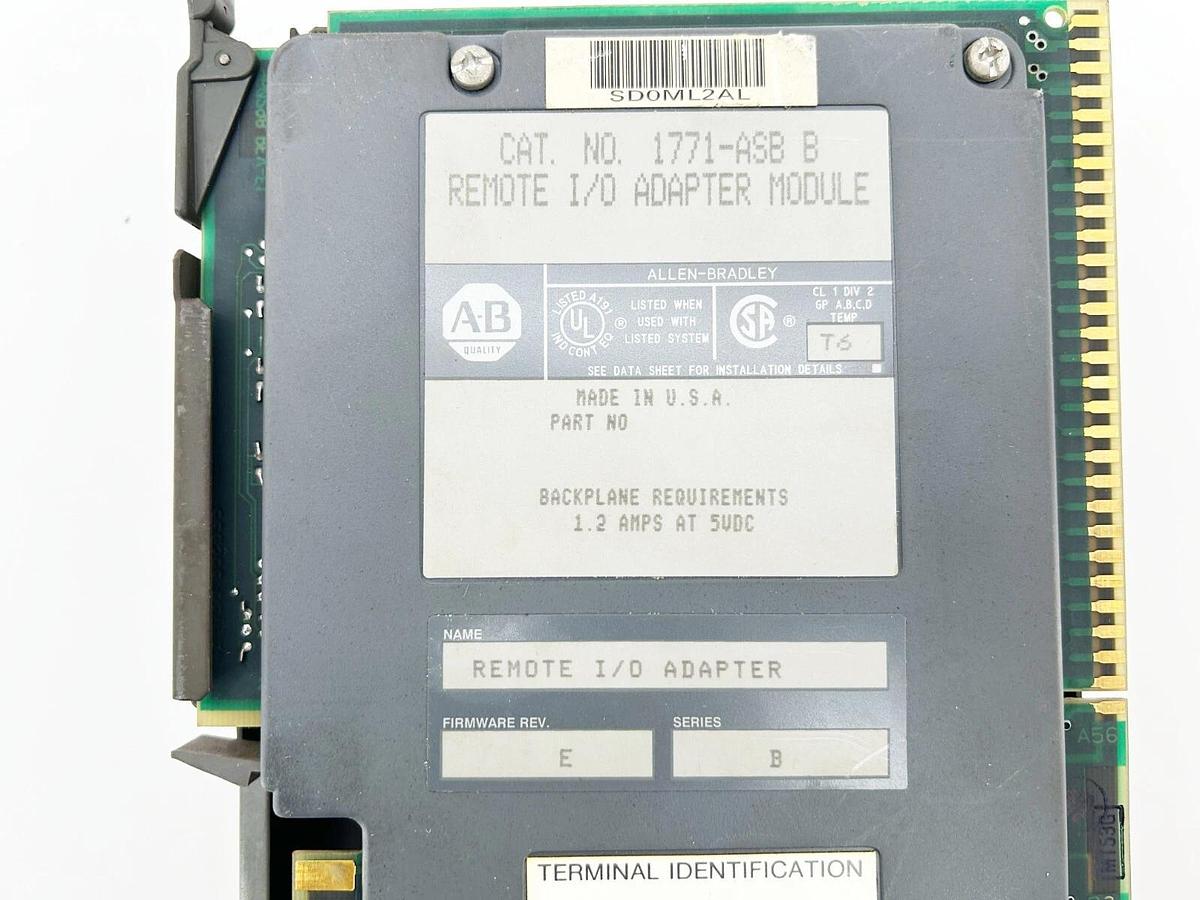 Used Allen Bradley 1771-ASB PLC Input/Output Adapter Remot I/O 1.2AMP 5VDC Ser B