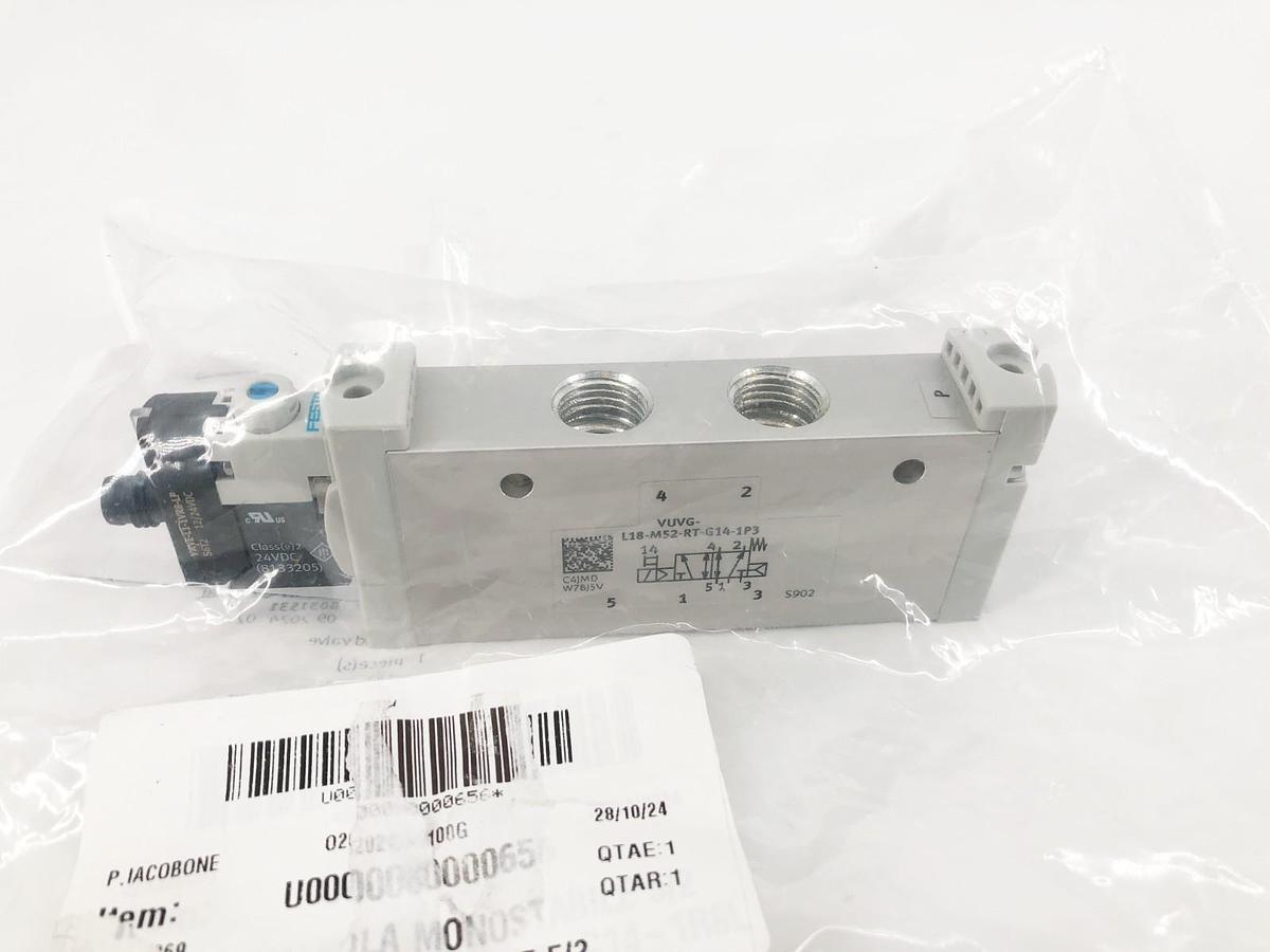 New Festo VUVG-L18-M52-RT-G14-1R8L Solenoid Valve 24VDC 8031531