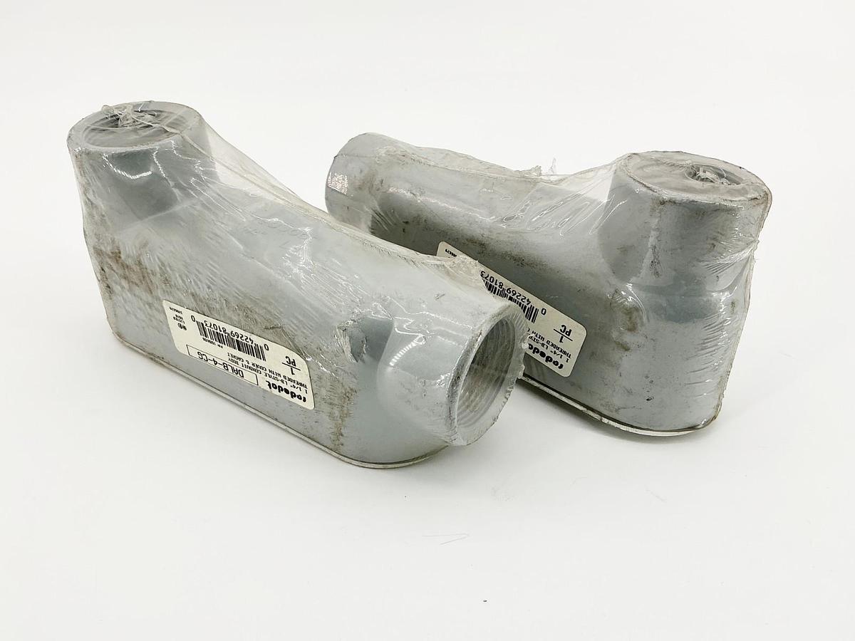 New Lot of 2 Reddot DALB-4-CG LB-Style Conduit Body 1-1/4" W/ Gasket and Cover