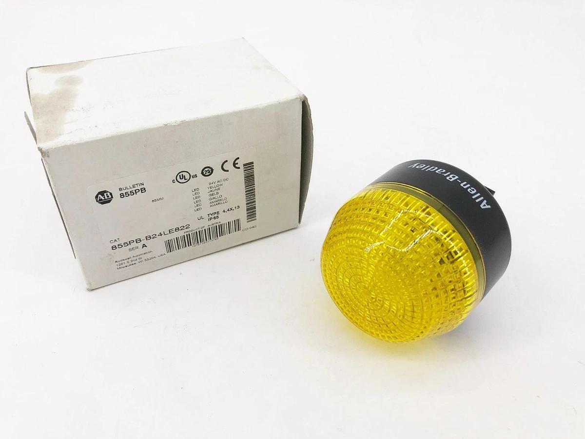 New Allen Bradley 855PB-B24LE822 Ser. A Panel Mount Sounder LED Yellow 24VAC/DC