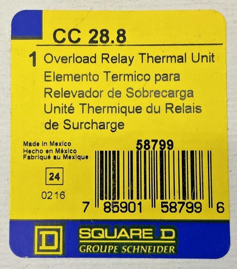 Lot of 3 New Square D CC28.8 Overload Relay Thermal Unit 28.8 58799