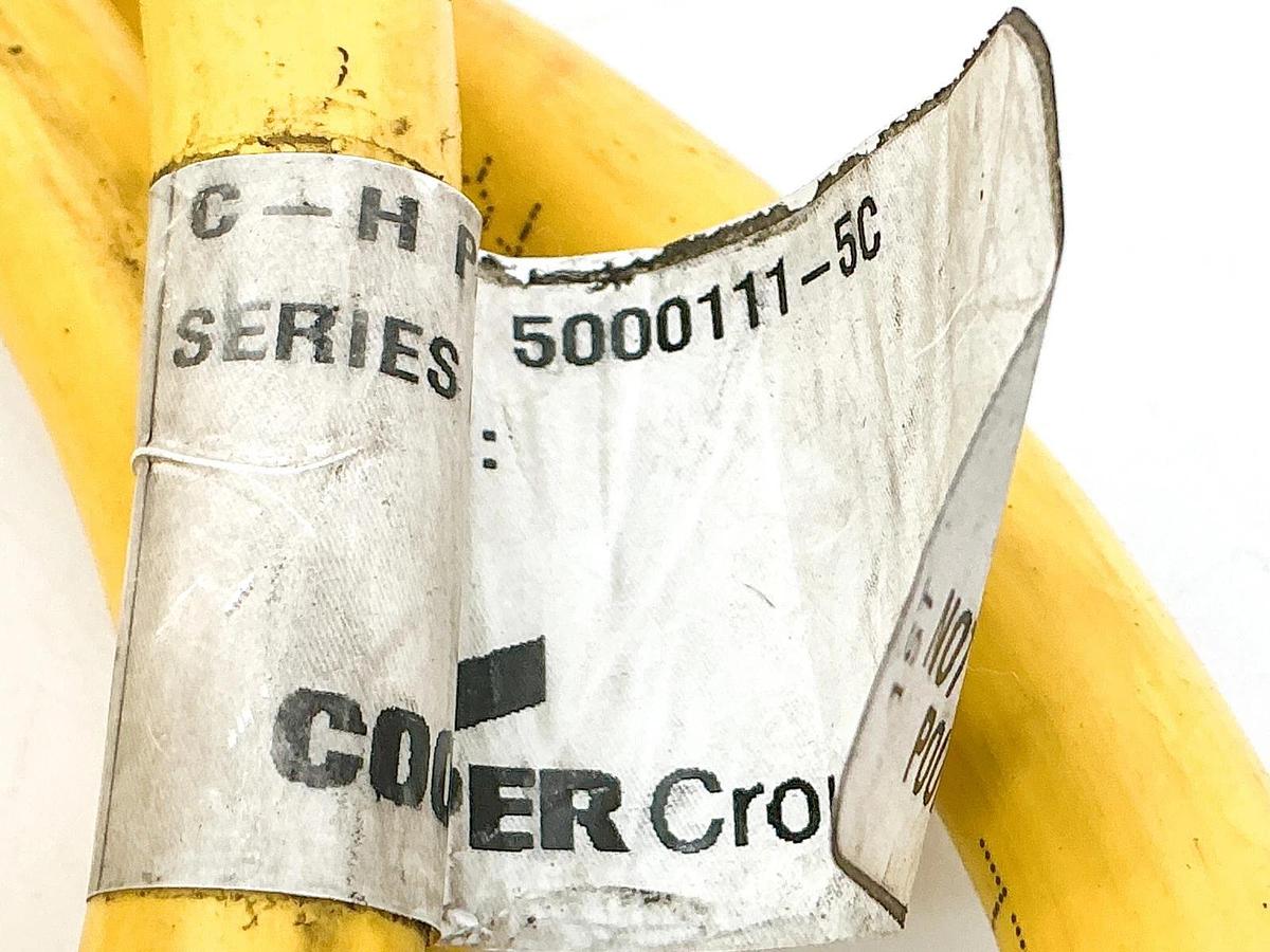 Used Cooper Crouse Hinds 5000111-5C Cordset 600V 8A 4Wire 12'