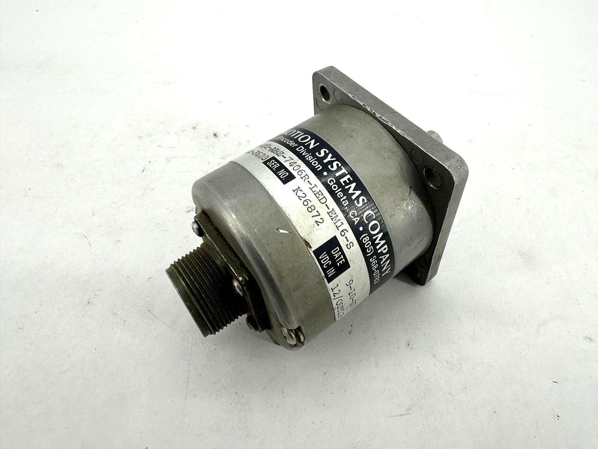 Used BEI H25D-SS-400-ABZ-7406R-LED-EM16-S Encoder 7 Pin