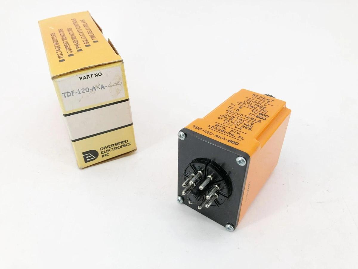 New Diversified Electronics TDF-120-AKA-600 Time Delay Relay 120VAC/DC