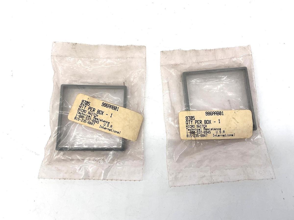Lot of 2 New Micro Switch Cover Plate Gray / Clear Square