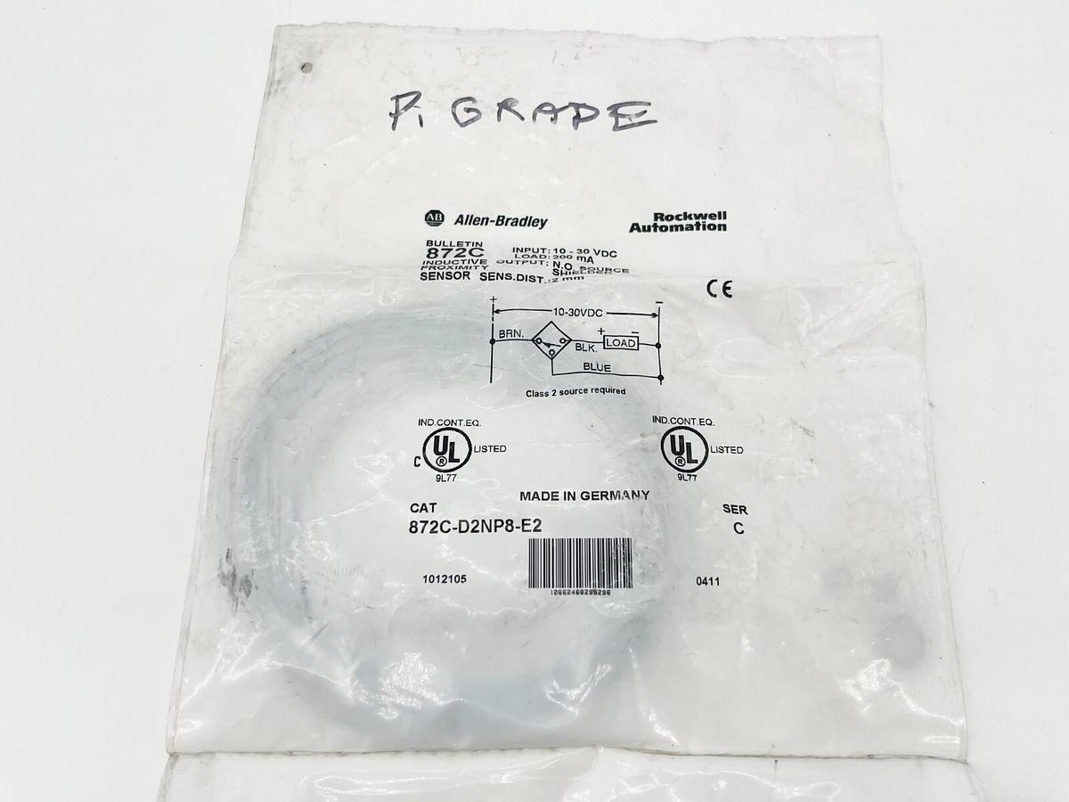 New Allen Bradley 872C-D2NP8-E2 Ser. C Inductive Proximity Sensor Manu. Germany