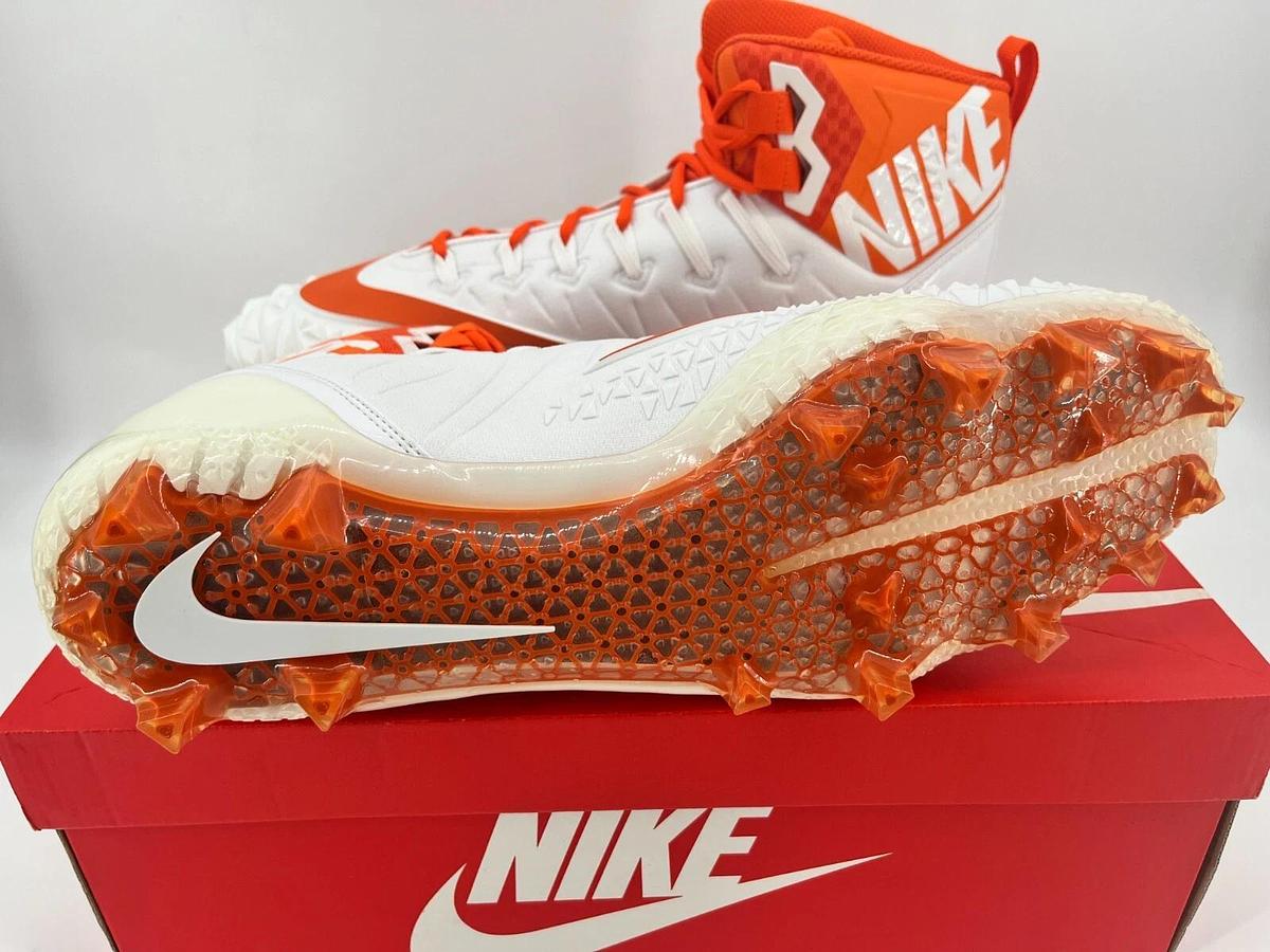 Nike Force Savage Pro TD P White/Orange Size 16 OSU Beavers Cleats