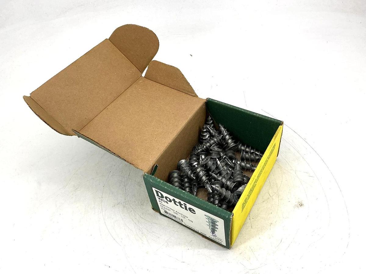 Box of 40 New Dottie WD8 Wall Driller Anchors #8 Zinc Drywall 3/8", 1/2", 5/8"