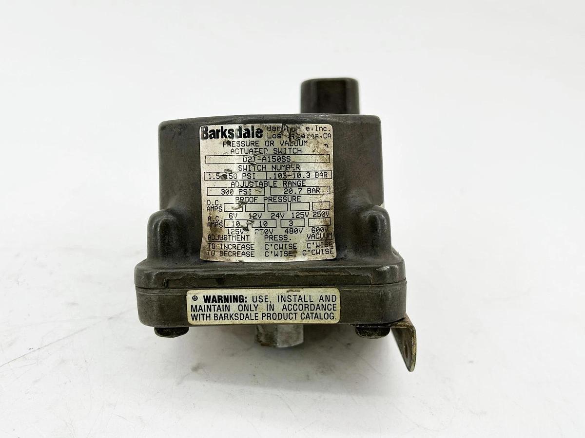 Used Barkdale D2T-A150SS Pressure Switch 1.5-150PSI 480V - Missing Parts