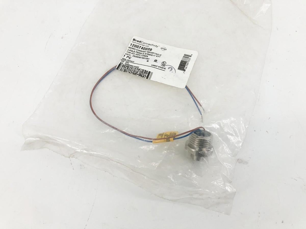 New Brad Connectivity 1200740039 Receptacle 2P FR 12IN. 22/1 SS 7R2004A19A1201