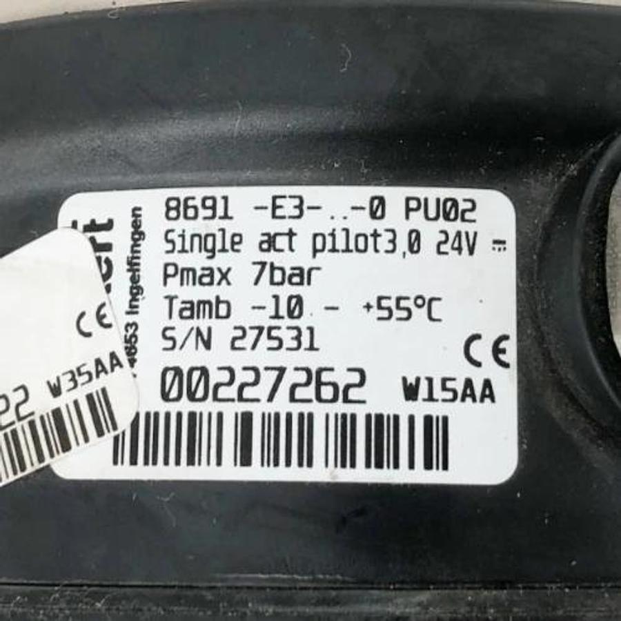New Burkert 2100A-PTFE-Kv5,0 Valve w/ 8691-E3-..-0PU02 Pilot 00188126 00227262