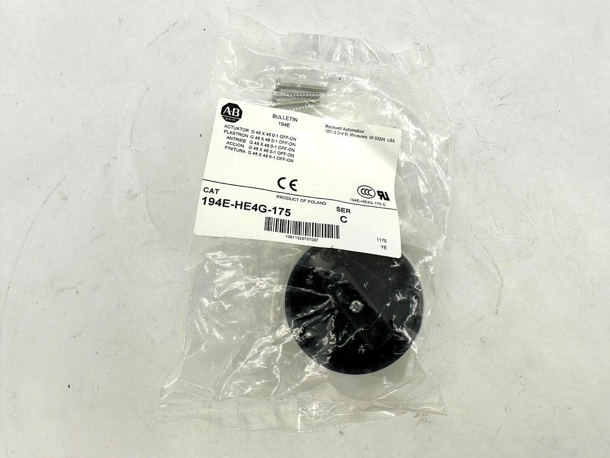 New Allen Bradley 194E-HE4G-175 Ser. C Load Switch Actuator G 48X48 0-1 Off-On
