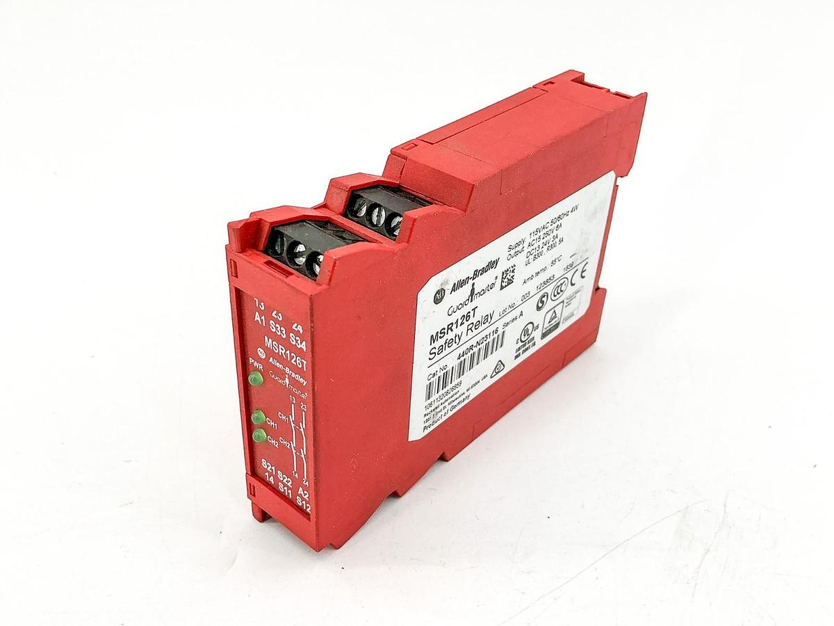 New Allen Bradley 440R-N23116 Guardmaster Safety Relay 115VAC 4W MSR126T No Box