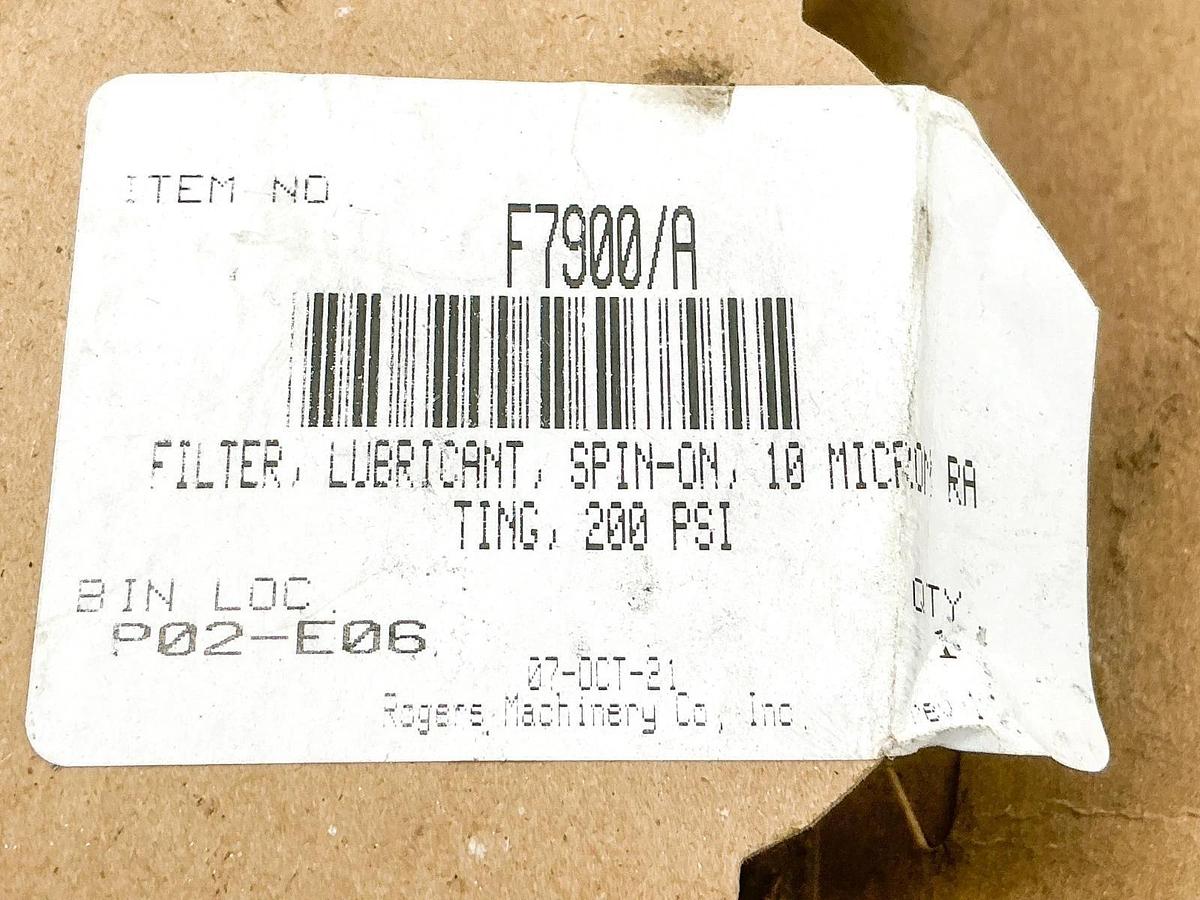 New Filter F7900 Spin-On Oil Filter 10 Micron 200PSI 490-003