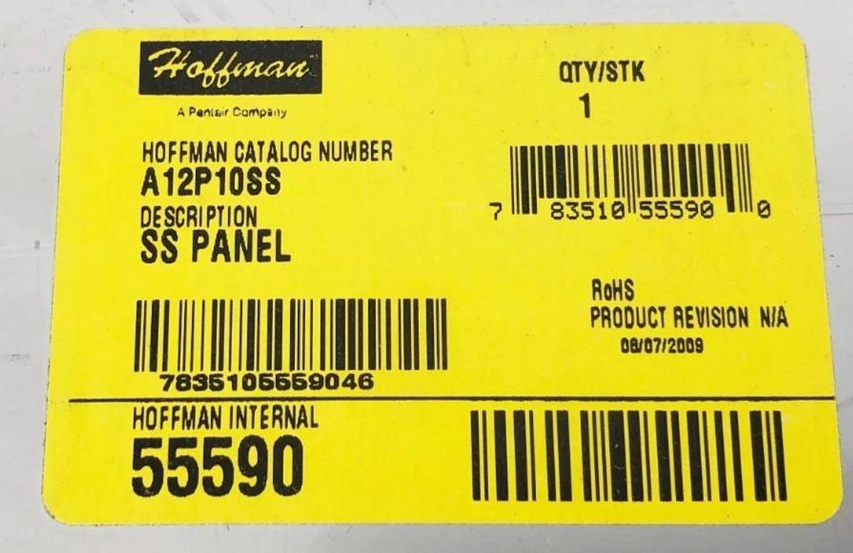 New Hoffman A12P100SS Junction Box Panel Stainless 10.75" x 8.88" 55590 - No Box