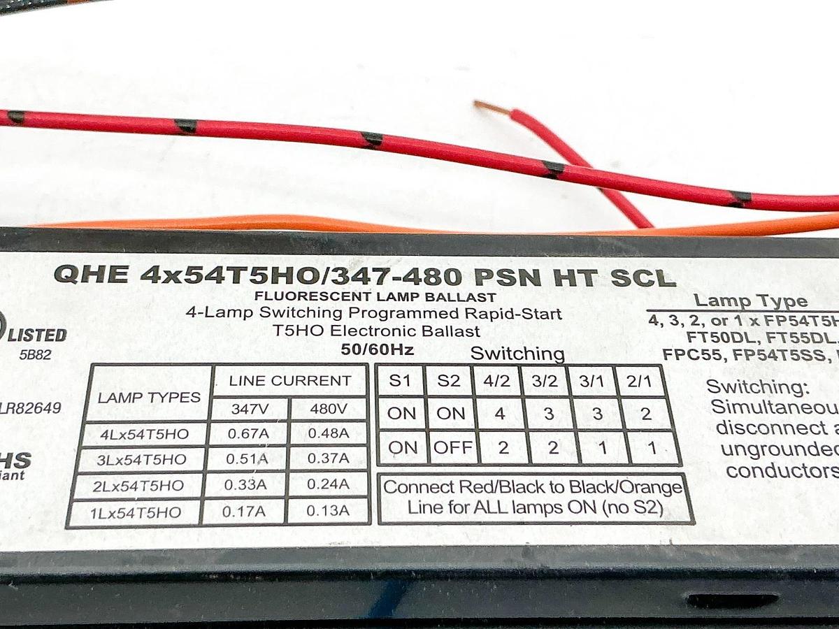 New OSRAM QHE 4X54T5HO/347-480 PSN HT SCL Quicktronic Ballast 480V