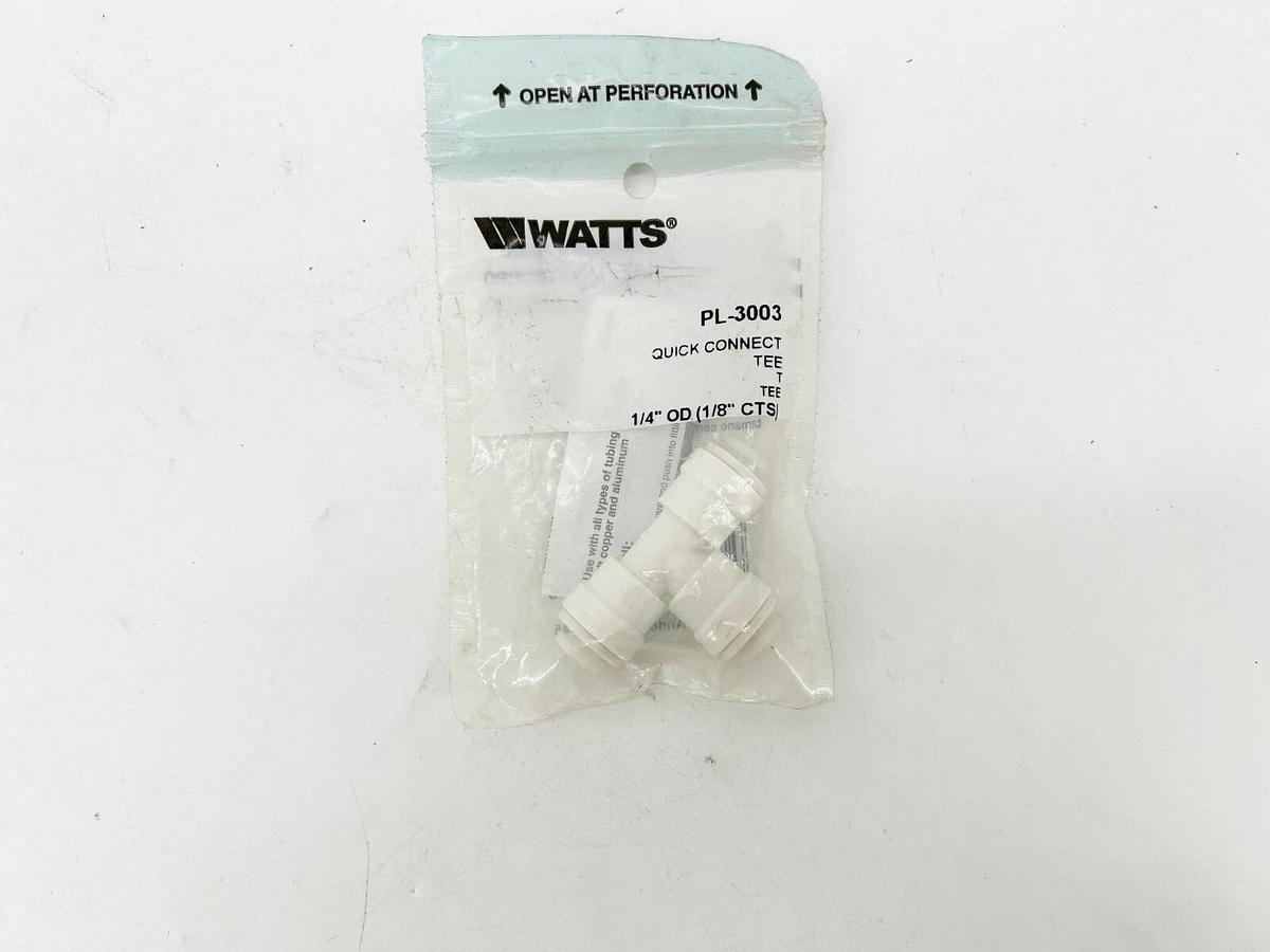 New Lot of 3 Watts PL-3003 Quick Connect Tee 1/4" OD 1/8" CTS