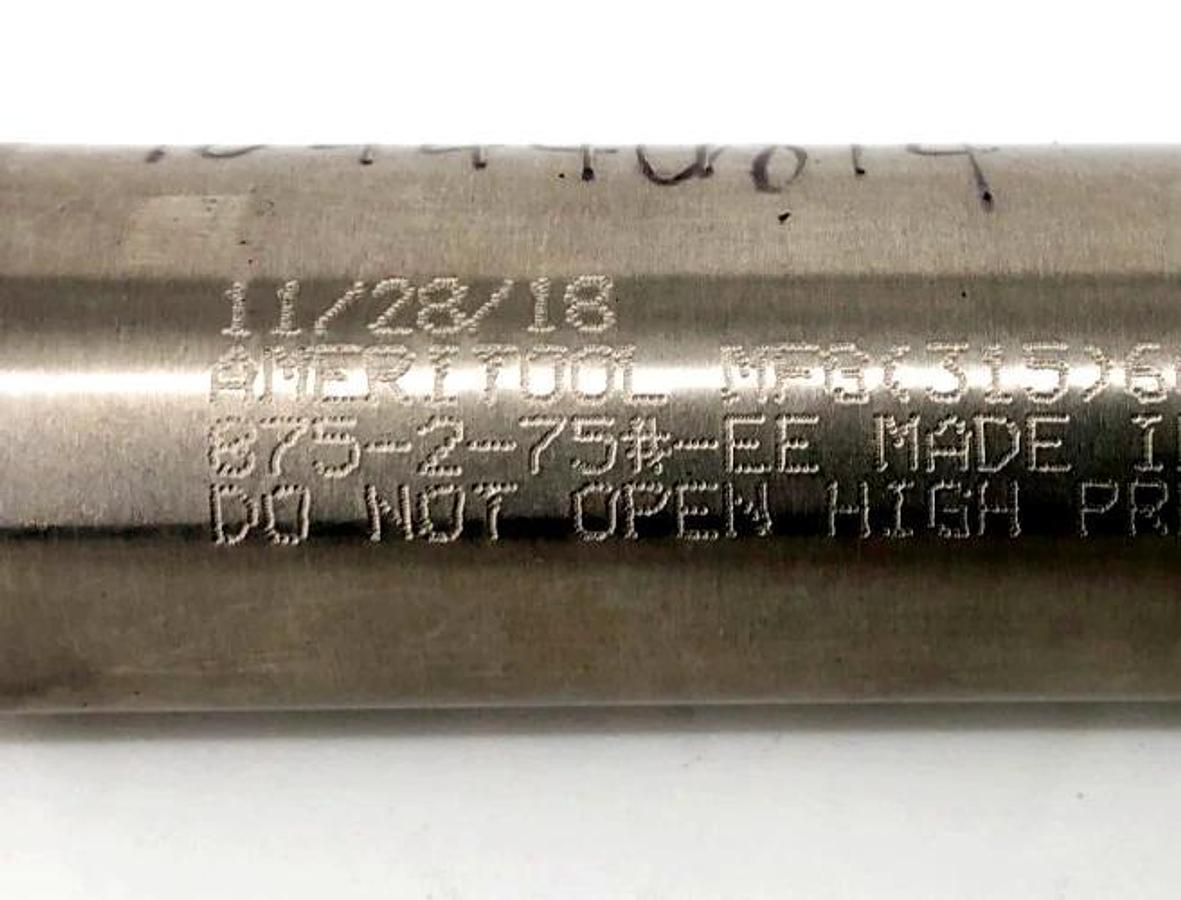 New Ameritool 875-2-75#-EE Gas Spring Stainless 2" Stroke 0.375" Stroke - No Box