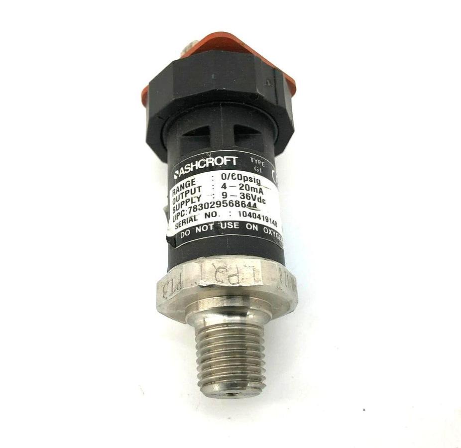 Used Ashcroft G17M0242DO60# Pressure Transducer 0 To 60 PSI (Missing Parts)