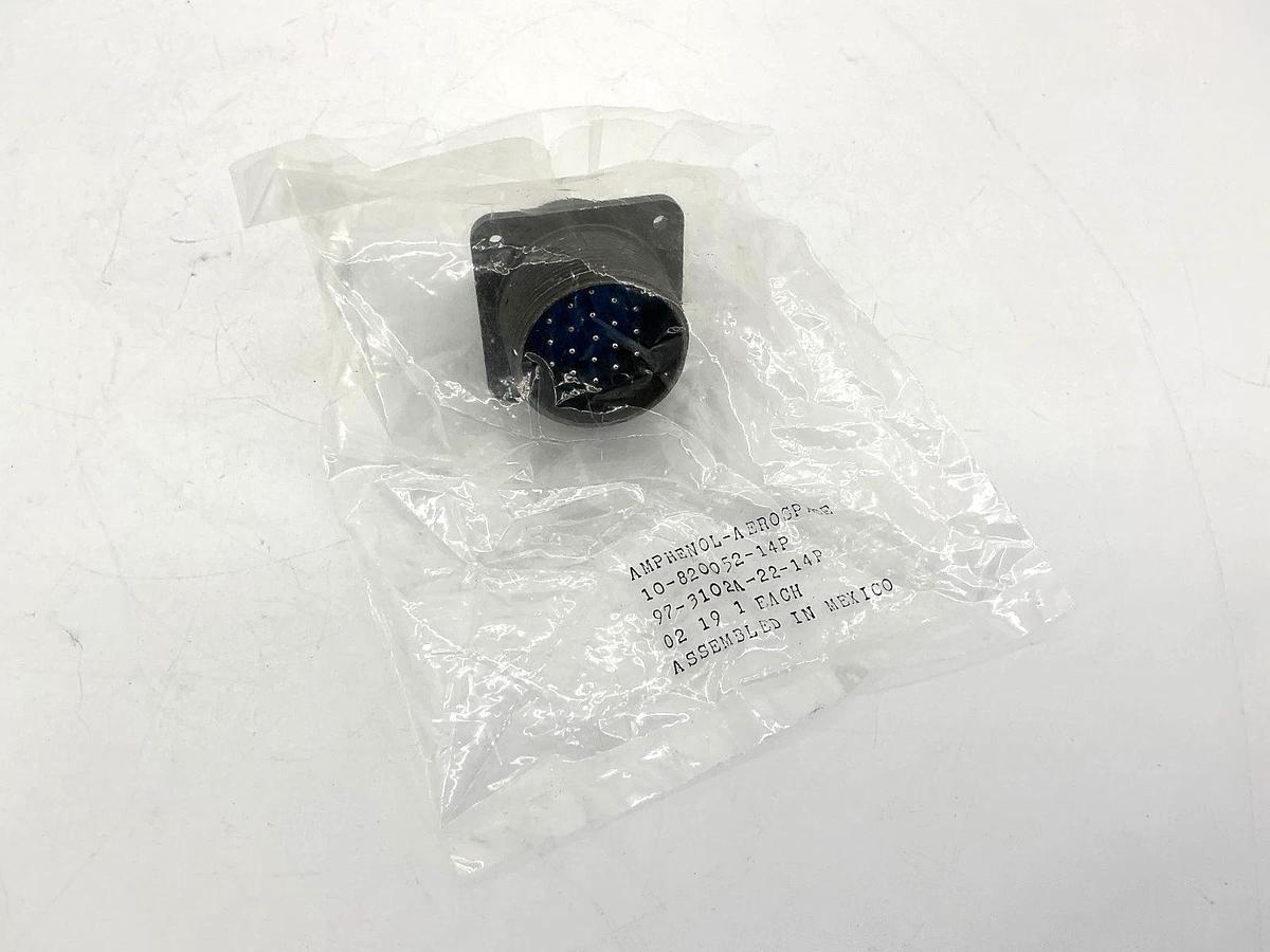 Lot of 2 New Amphenol-Aerospace 97-3102A-22-14P Connector Receptacle Male 19-Pin
