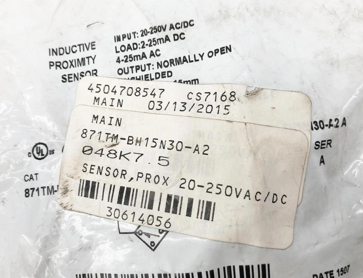 New Allen Bradley 871TM-BH15N30-A2 Ser. A Inductive Prox Sensor 20-250VAC/DC