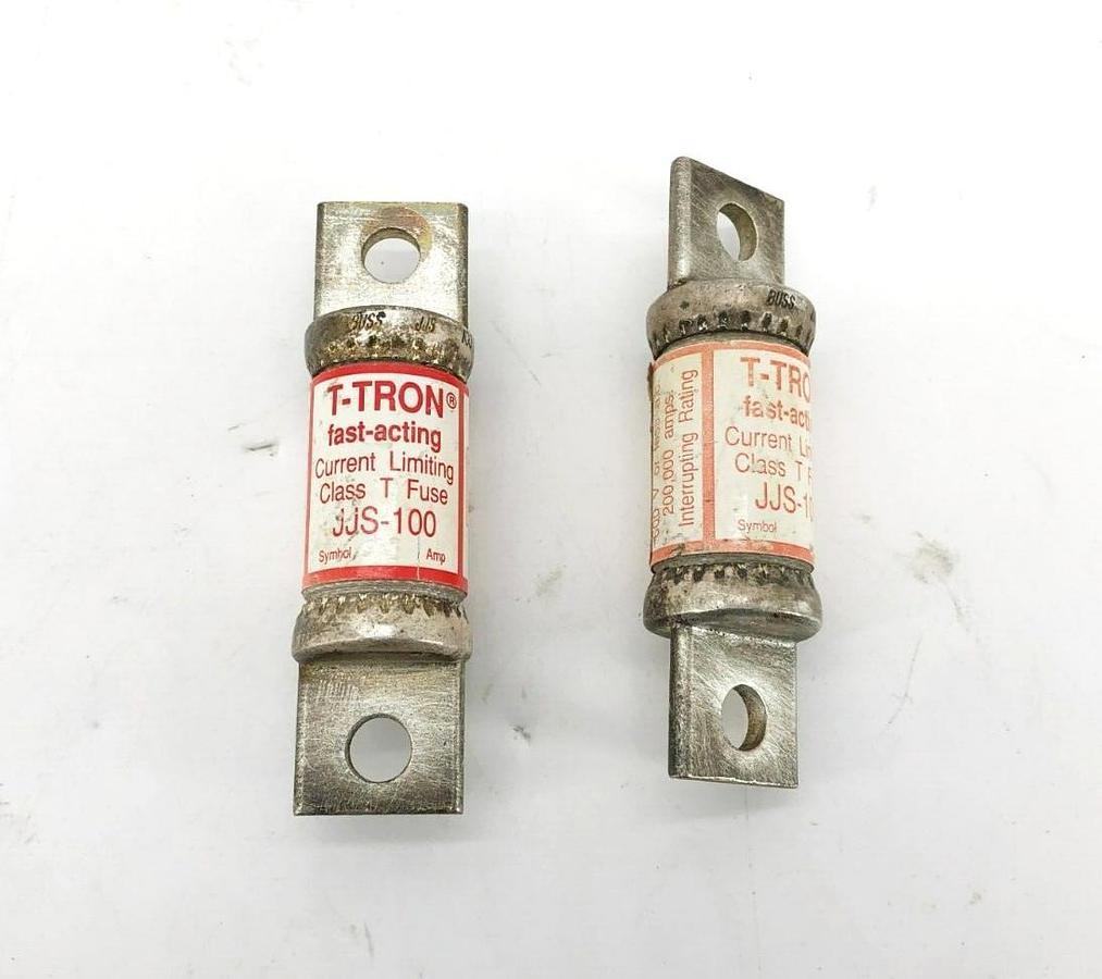Lot of 2 New Bussmann JJS-100 Fast-Acting Fuses 100A 600V Class T