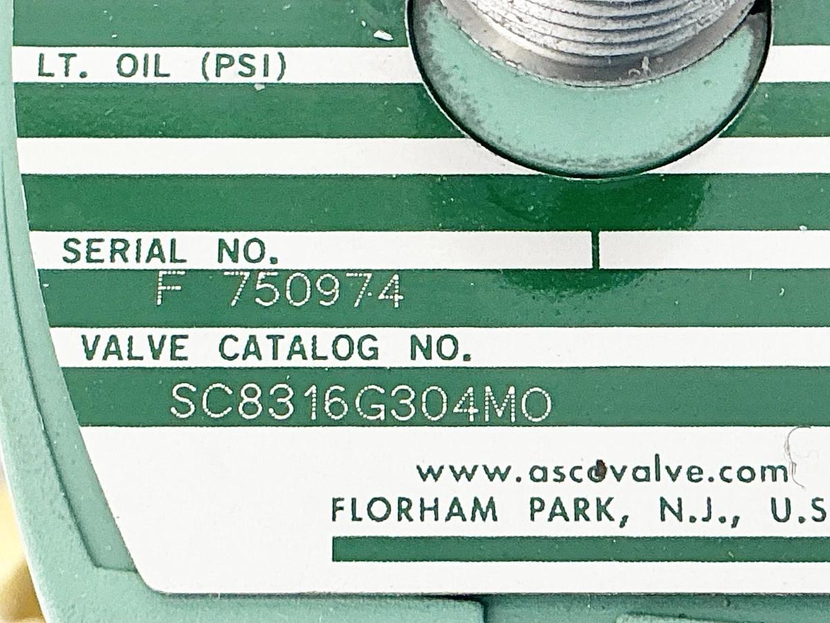 New Asco SC8316G304MO 110/120VAC Solenoid Valve 150PSI 1/2" 1.4W - No Box