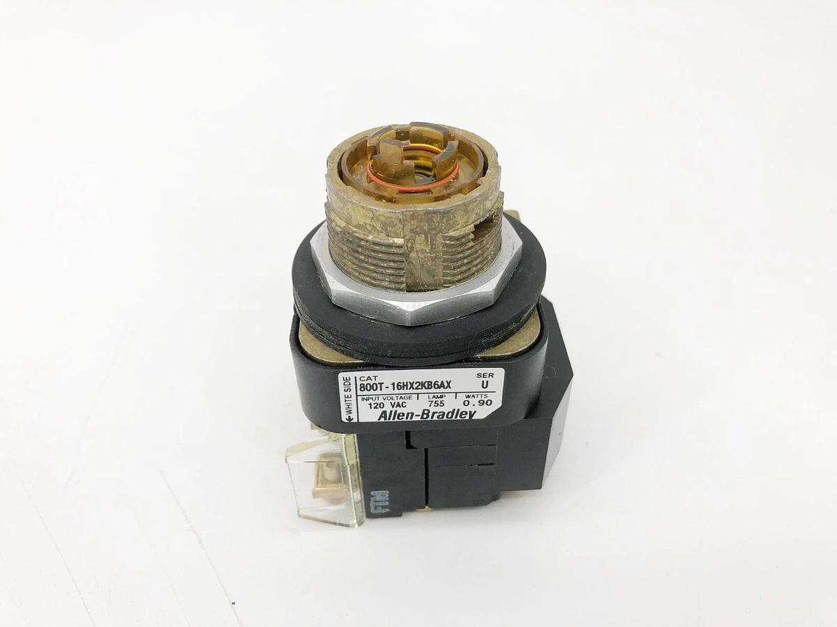 New Allen-Bradley 800T-16HX2KB6AX Ser. U Illuminated Selector Switch 2-Pos 120V