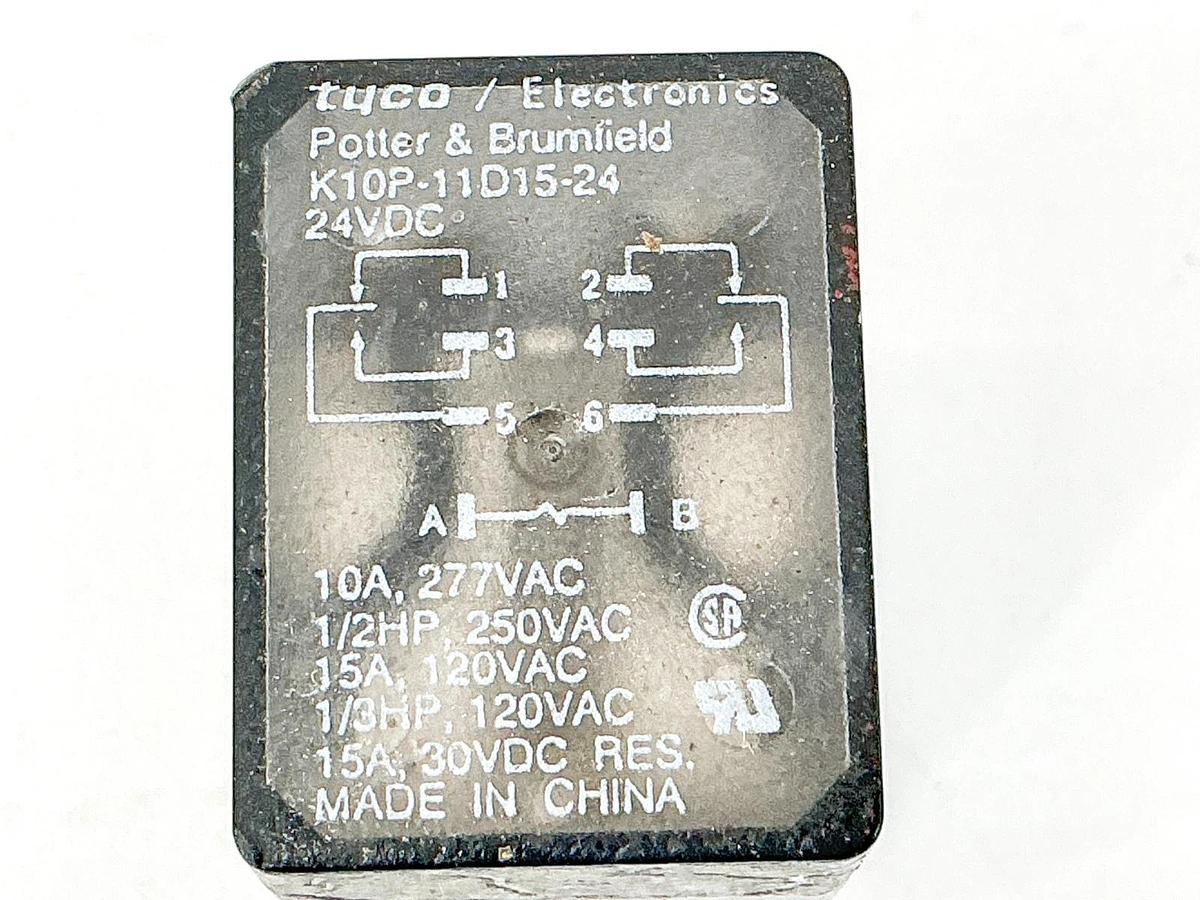 New Lot of 3 Tyco Potter & Brumfiel K10P-11D15-24 Relay 24VDC 10A 1/2HP - No Box