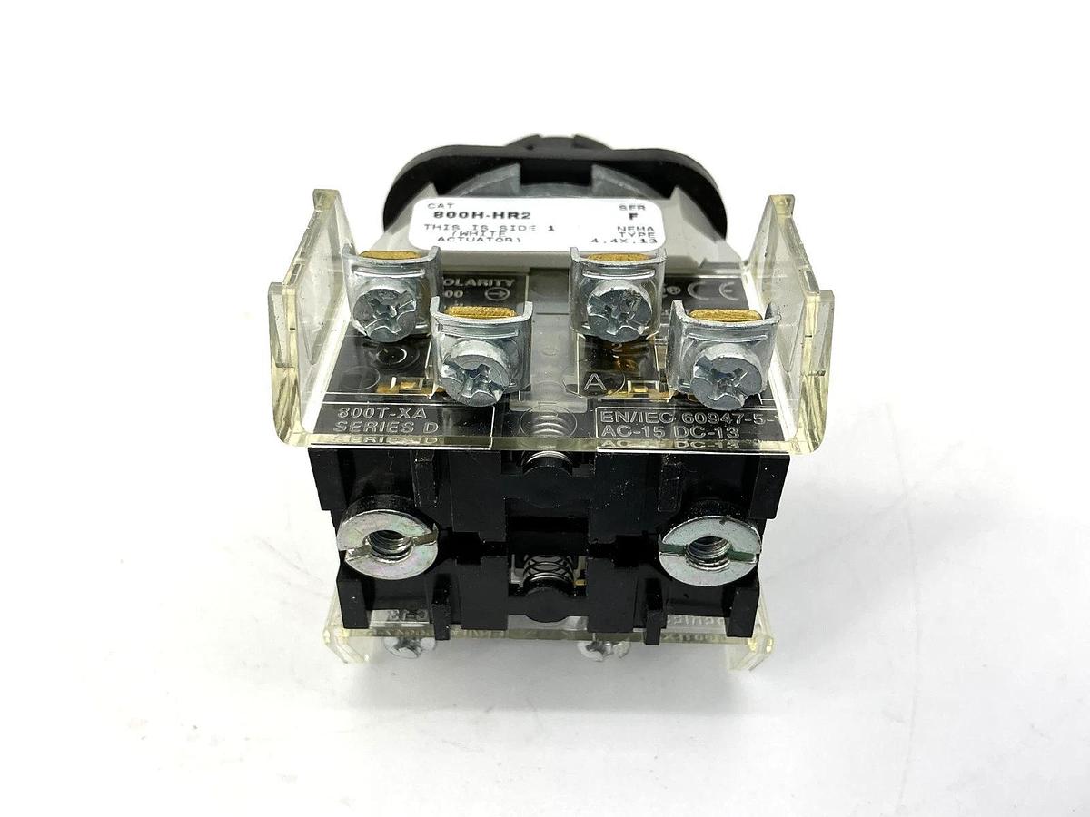 New Allen Bradley 800H-HR2B Ser F Selector Switch 2Pos Maintained MISSING KNOB