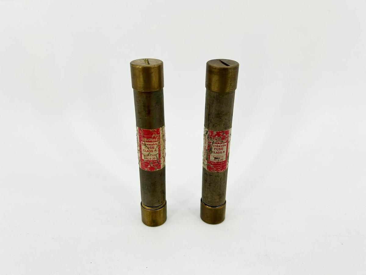 Lot of 2 New Littelfuse RLS-20 Renewable Fuses, 20 A, 600VAC