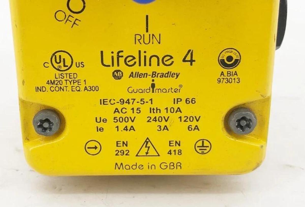 Used Allen Bradley 440E-D13140 Ser. D Guardmaster Safety Switch Lifeline 4