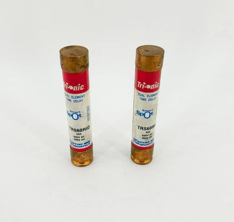 Lot of 2 New Ferraz Shawmut TRS60RID Smart Spot Fuses 60A, 600VAC, 300VDC