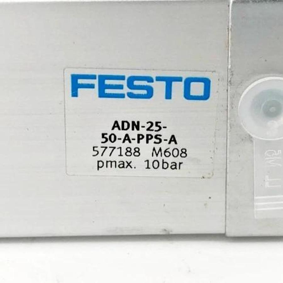 New Festo ADN-25-50-A-PPS-A Cylinder 25mm Bore 50mm Stroke 577188 - No Box
