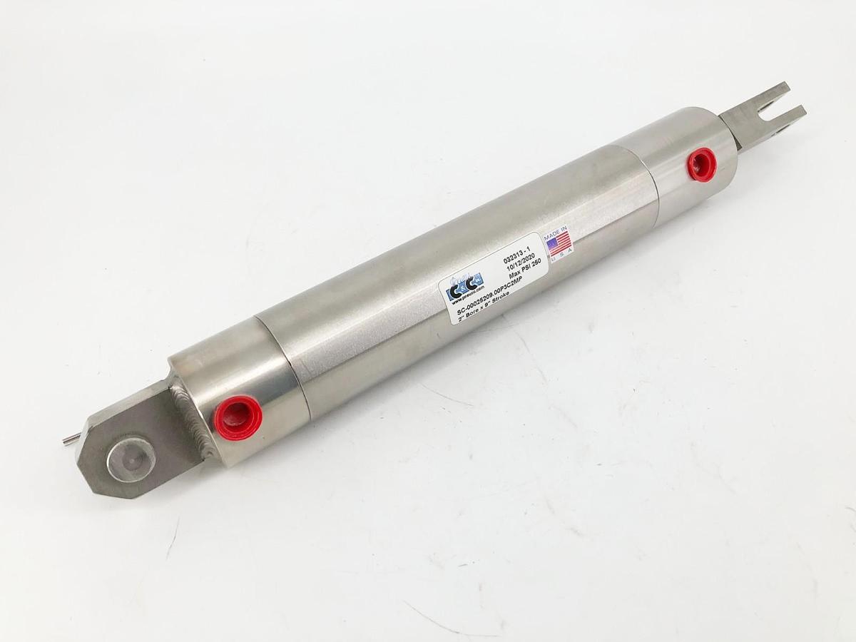 New C&C SC-00025209.00P3C2MP Cylinder 2" Bore 9" Stroke 250psi SS - No Box