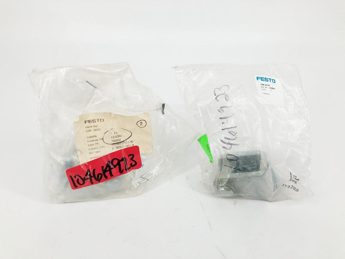 Lot of 2 New Festo LBN-50/63 Clevis Foot 195862