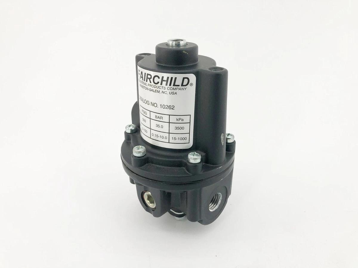 Used Fairchild 10262 Pressure Regulator 500psi Max 2-150psig Range 1/4"