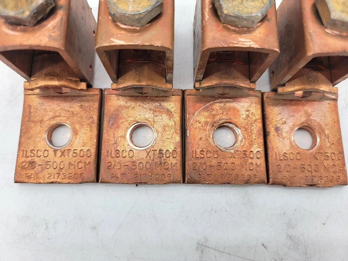 Used Lot of 4 Ilsco XT-500 Copper Lug 2/0-500 MCM