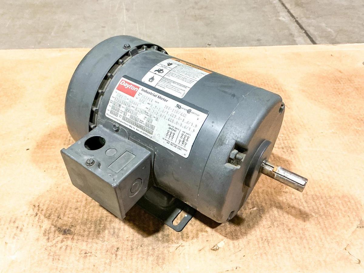 Used Dayton 2N866Q Electric Motor 3PH 440V 3/4HP 1725RPM