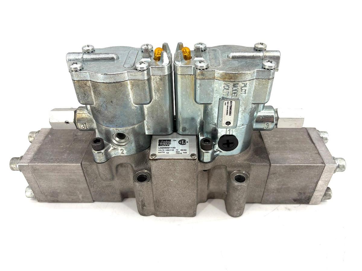 New Parker L5255921153 Double Solenoid Valve 120VAC - No Box