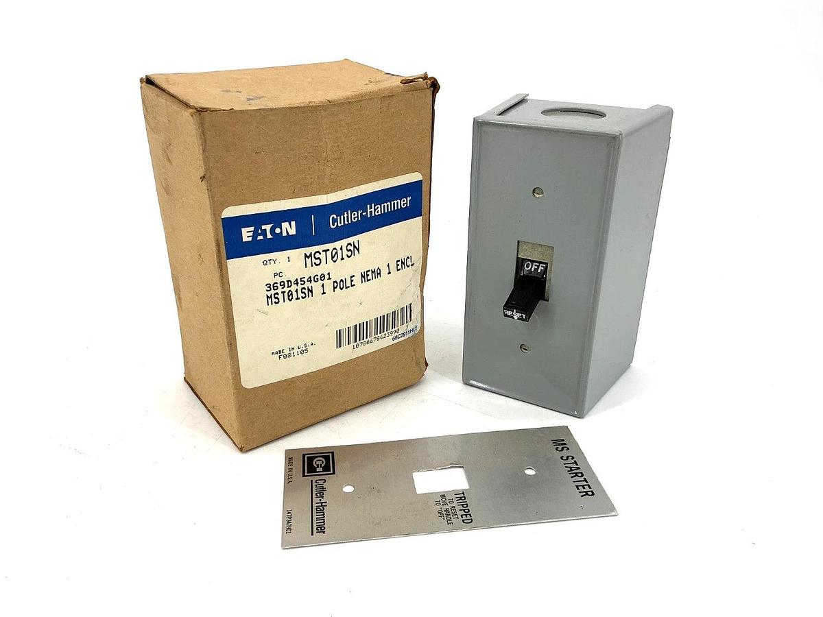 New Eaton Cutler-Hammer MST01SN Manual Motor Starter 1-Pole Nema-1 Enclosure