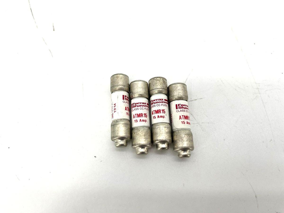 Lot of 4 New Ferraz Shawmut ATMR15 Class CC Fuses 15A 600V