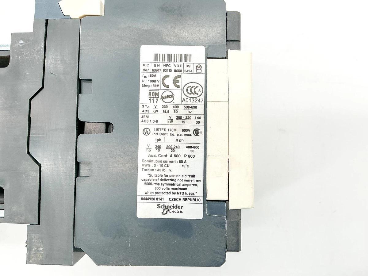 New Telemecanique LC1-D65BD Contactor 24VDC 30kW 400V 50HP