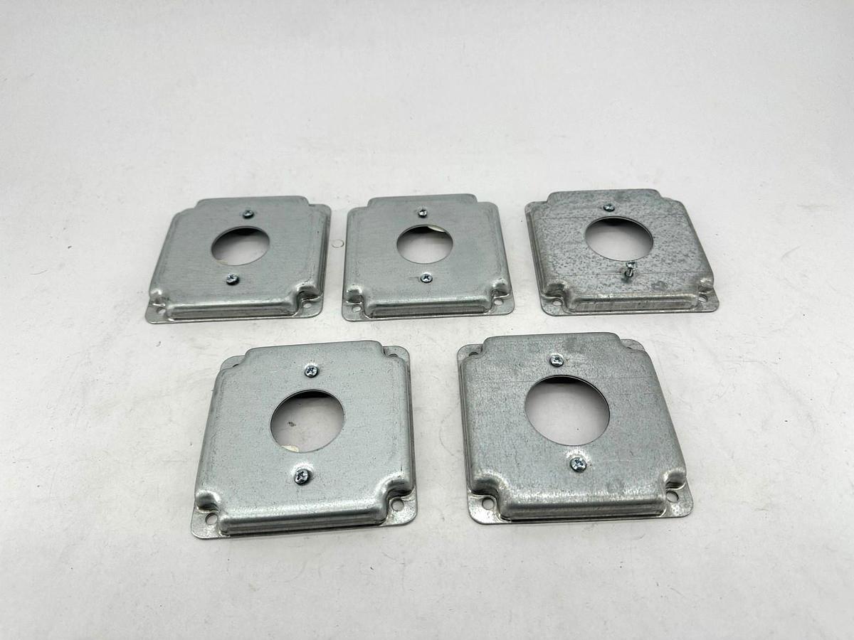 Lot of 5 New Steel City RS 11 Raised Steel Cover Square 4" Raised 1/2" - No Box