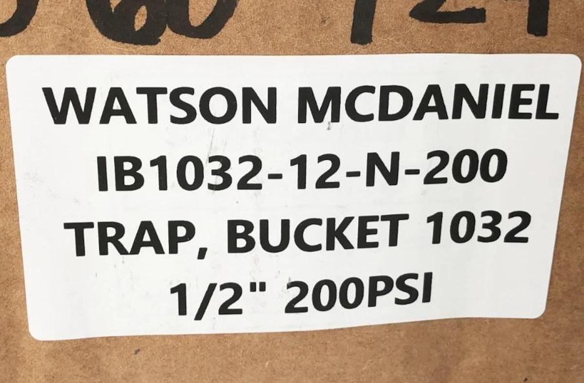 New Watson McDaniel IB1032-12-N-200 Inverted Bucket Stream Trap 1032 1/2" 200psi