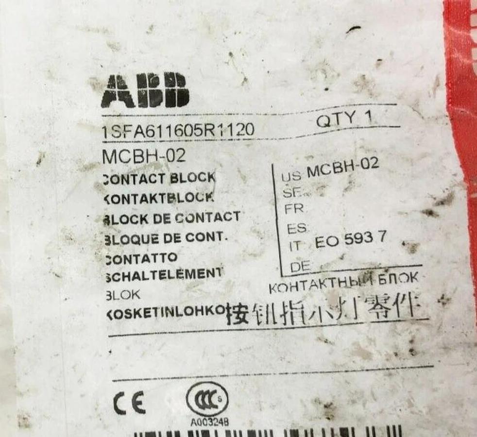 New ABB 1SFA611605R1120 Contact Block 2 N.C. MCBH-02